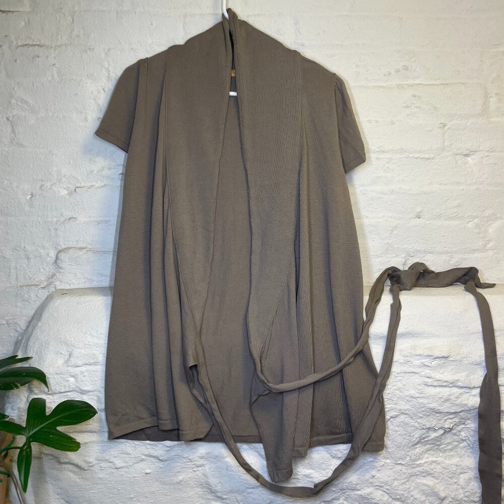 unique vintage grey tie cardigan
